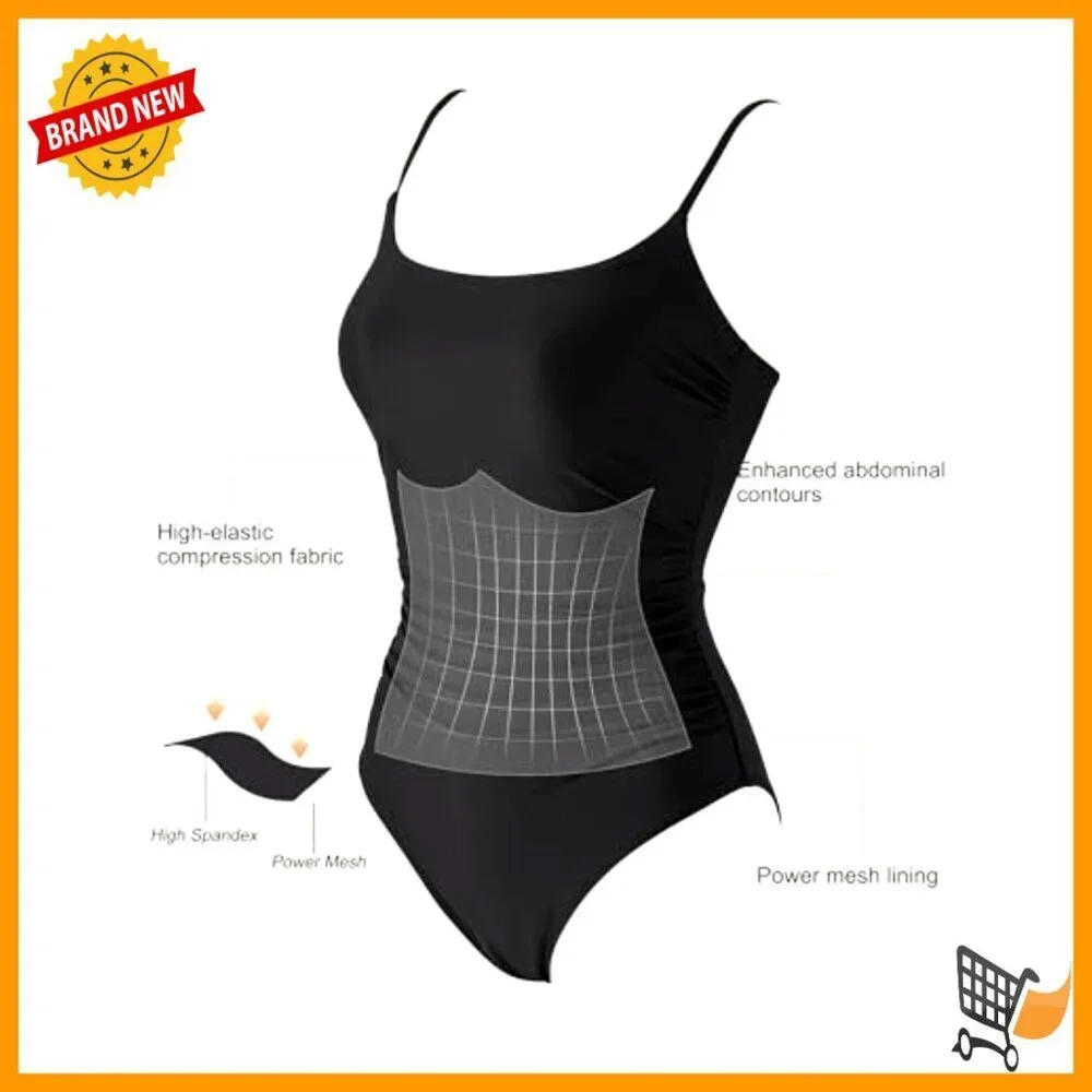 Tummy Control One Piece Swimsuit Crisscross Backless Adjustable Straps